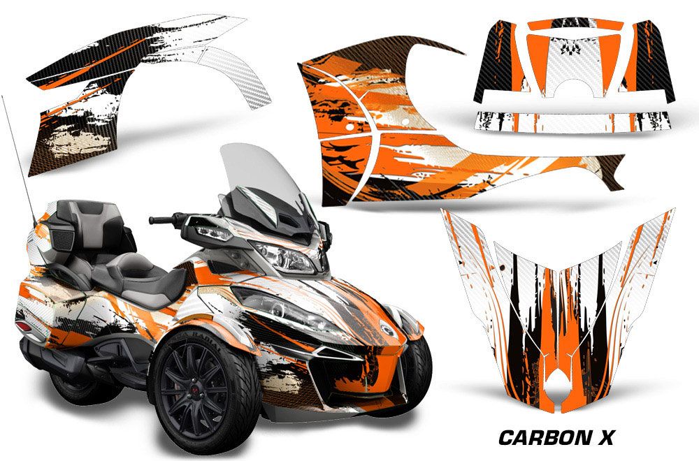 Can Am BRP (RTS) Spyder w/ Trim Kit Graphic Kit - 2013-2016 Carbon X Orange