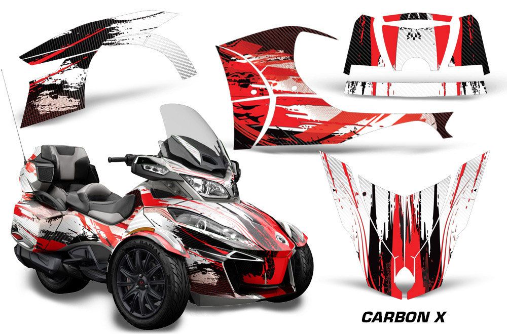Can Am BRP (RTS) Spyder w/ Trim Kit Graphic Kit - 2013-2016 Carbon X Red