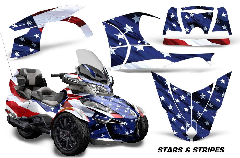 Can Am BRP (RTS) Spyder w/ Trim Kit Graphic Kit - 2013-2016 Stars n Stripes