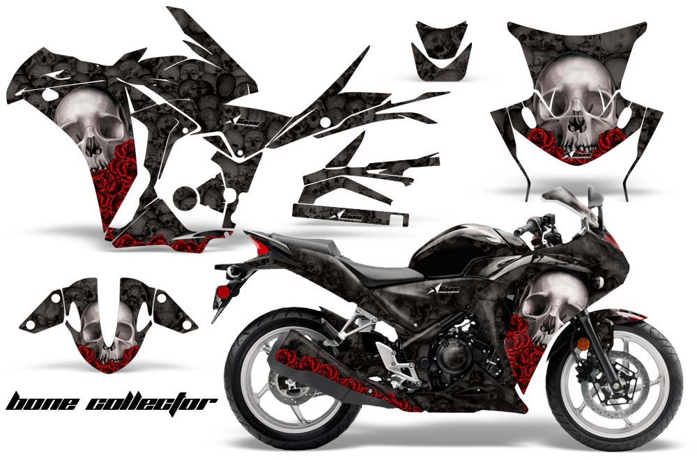 Honda CBR 250R Graphic Kit - 2010-2013 Bone Collector Black