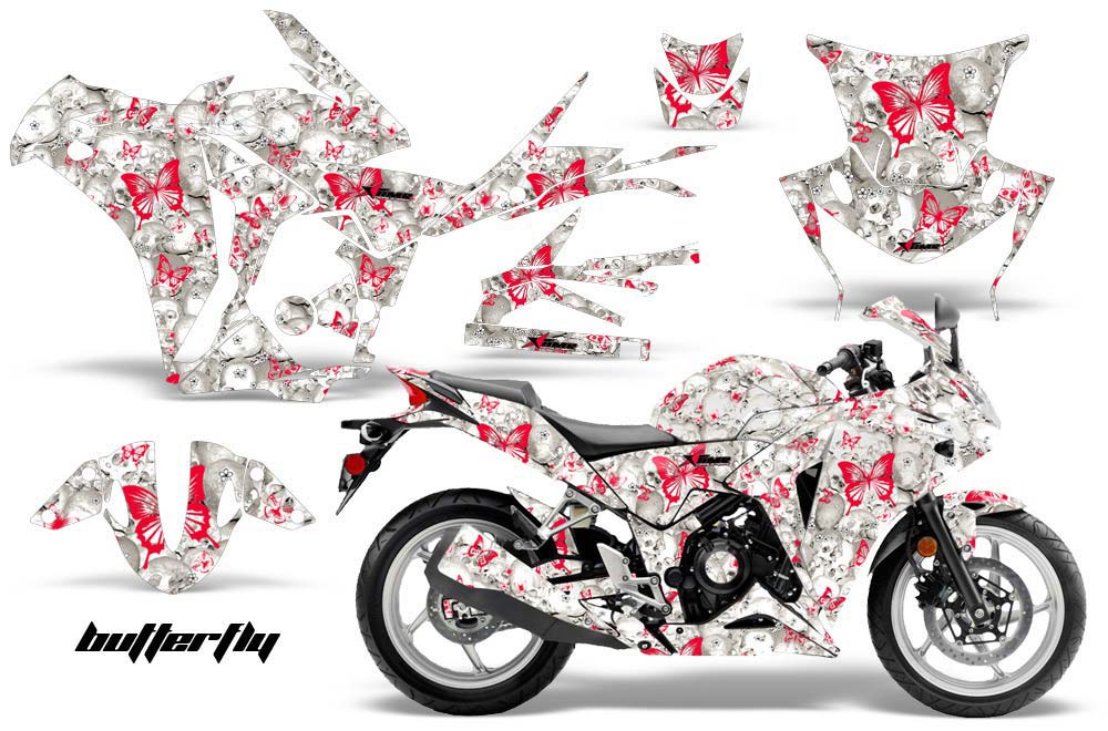 Honda CBR 250R Graphic Kit - 2010-2013 Butterfly Red