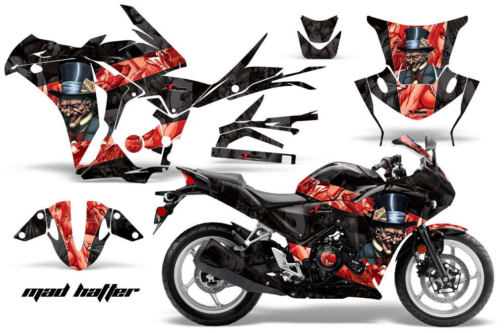 Honda CBR 250R Graphic Kit - 2010-2013 Mad Hatter Red