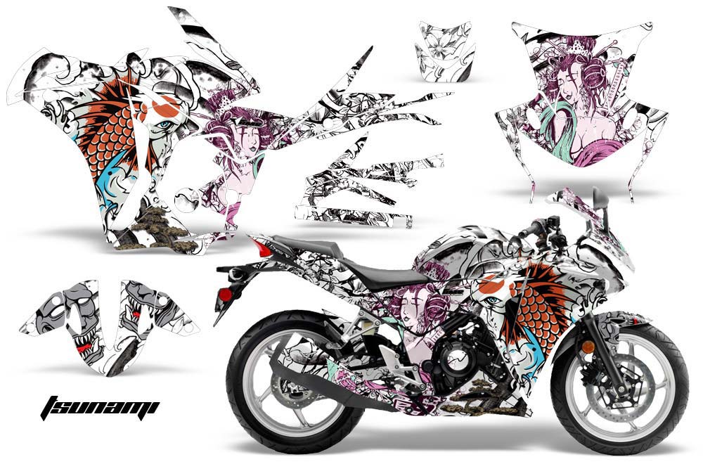 Honda CBR 250R Graphic Kit - 2010-2013 Tsunami White