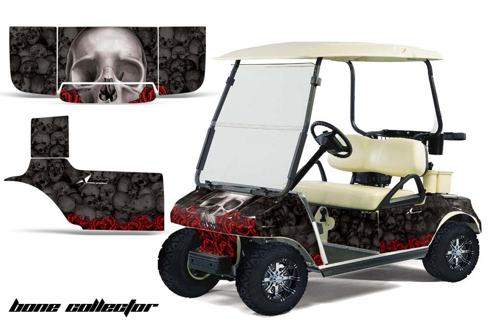 Club Car Golf Cart Graphic Kit - 1983-2014 Bone Collector Black