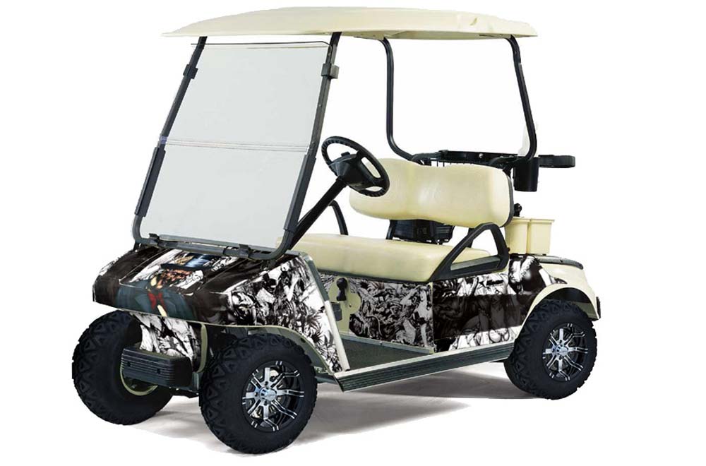 Club Car Golf Cart Graphic Kit - 1983-2014 Mad Hatter White