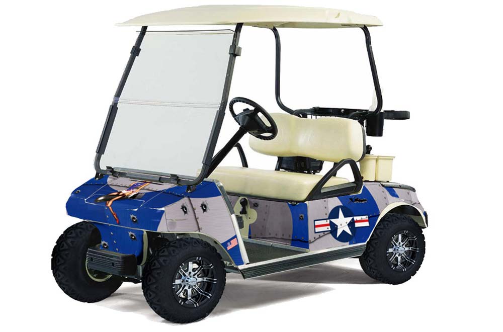 Club Car Golf Cart Graphic Kit - 1983-2014 T Bomber Blue