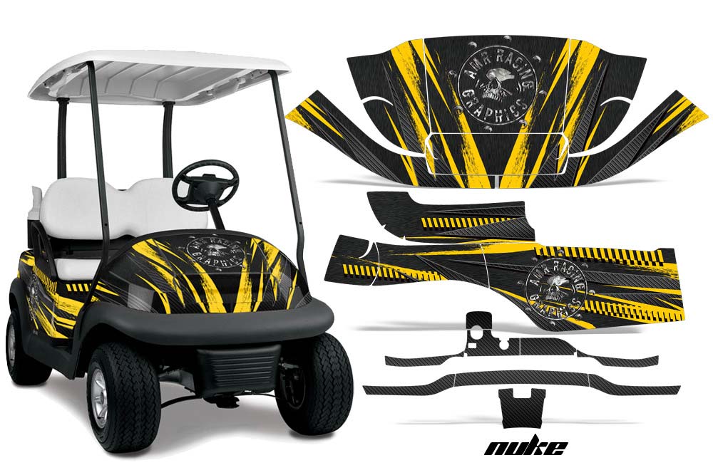 Club Car Precedent I2 Golf Cart Graphic Kit - 2006-2017 Nuke Yellow