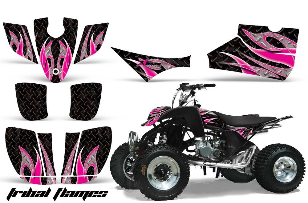 Cobra ECX 50 / 70 / 80 ATV Graphic Kit - All Years Tribal Flames Pink