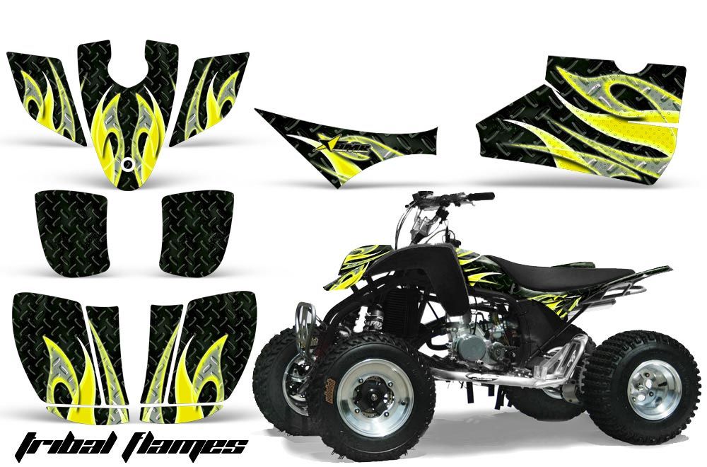 Cobra ECX 50 / 70 / 80 ATV Graphic Kit - All Years Tribal Flames Yellow