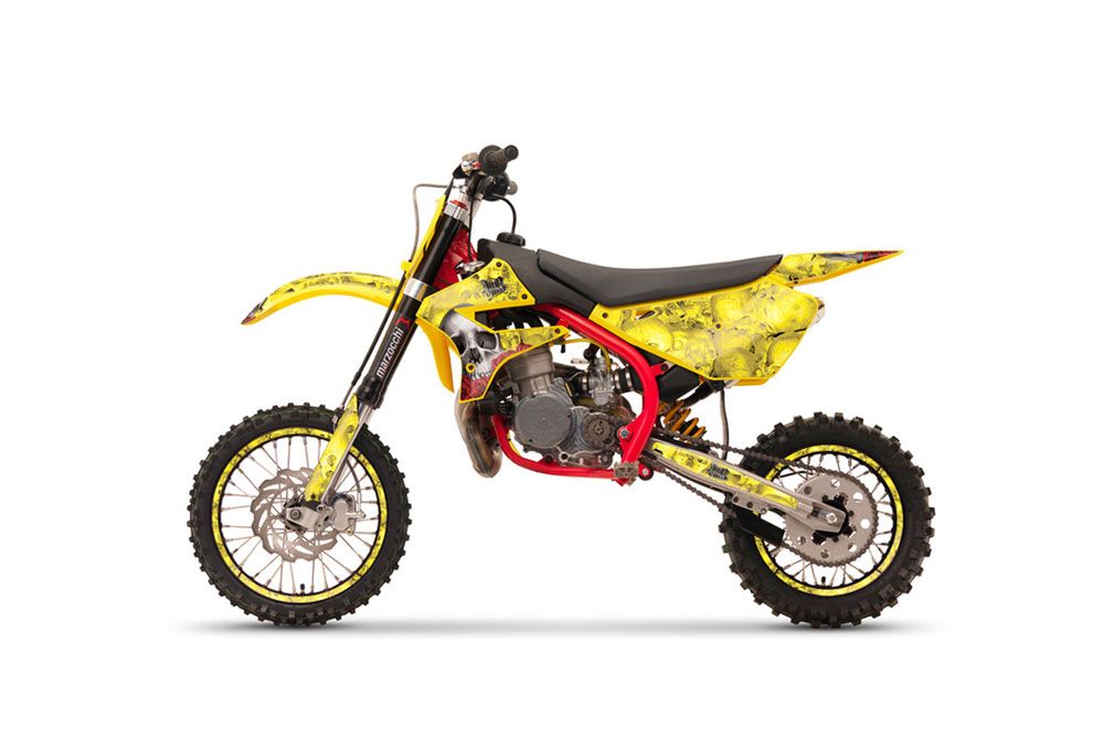 Cobra CX 65 Dirt Bike Graphic Kit - 2007-2011 Bone Collector Yellow
