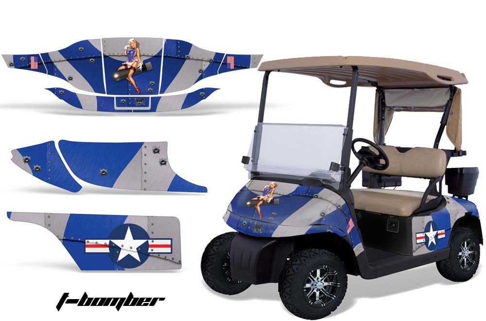 EZ-GO TXT Golf Cart Graphic Kit - 1994-2013 T Bomber Blue