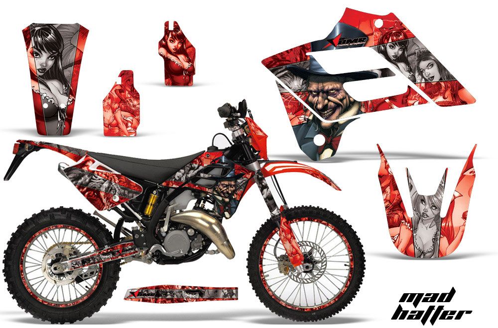 Gas Gas EC 250 Dirt Bike Graphic Kit - 2006-2008 Mad Hatter Red