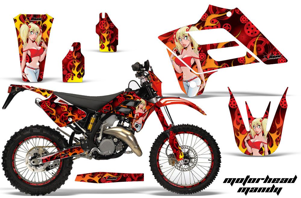 Gas Gas EC 250 Dirt Bike Graphic Kit - 2006-2008 Motorhead Mandy Red