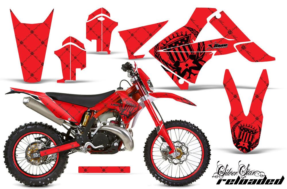 Gas Gas EC 300 Dirt Bike Graphic Kit - 2011-2012 Silver Star - Reloaded Red
