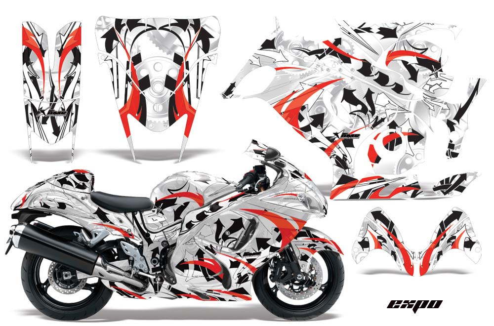 Suzuki GSXR 1300 Hayabusa Graphic Kit - 2008-2013 Expo Red