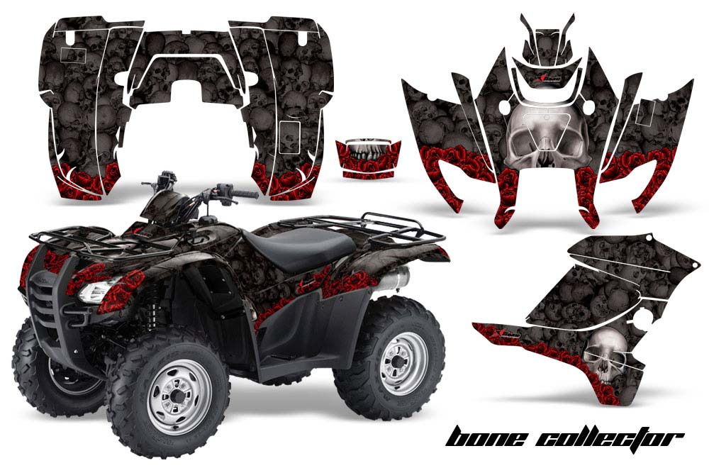 Honda Rancher AT ATV Graphic Kit - 2007-2013 Bone Collector Black
