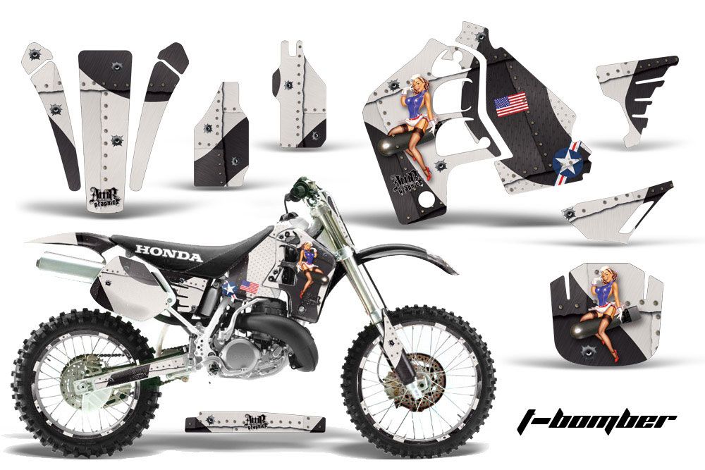 Honda CR500 Dirt Bike Graphic Kit - 1989-2001 T Bomber Black