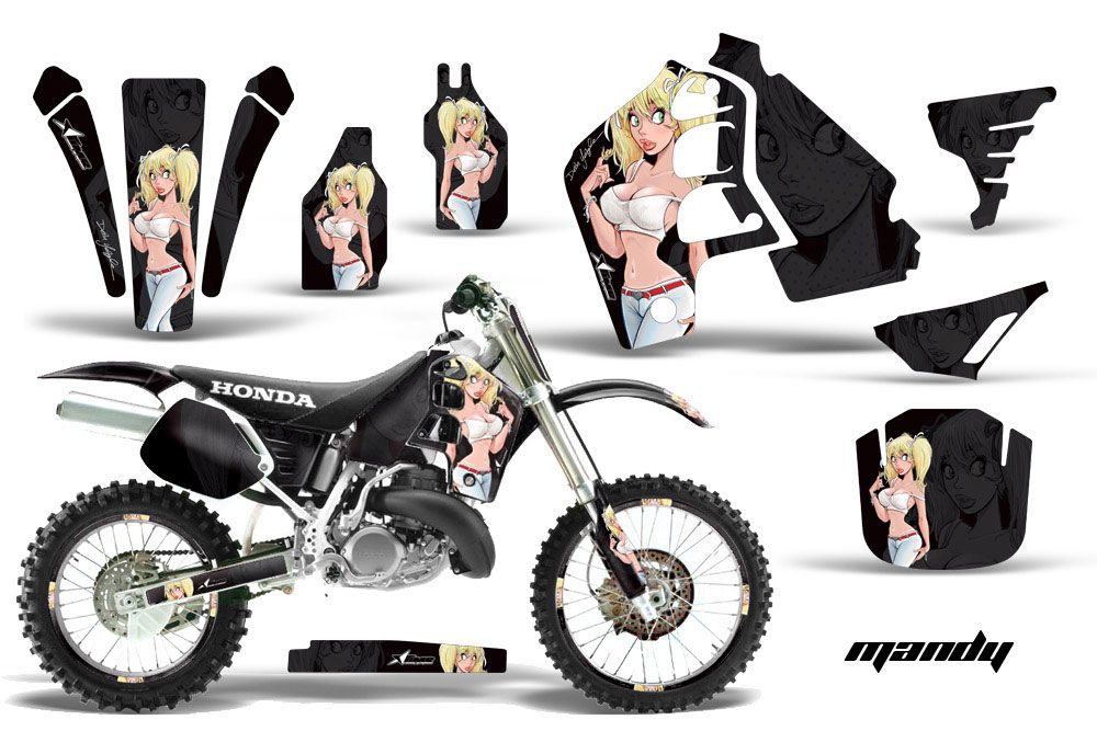Honda CR500 Dirt Bike Graphic Kit - 1989-2001 Mandy Black