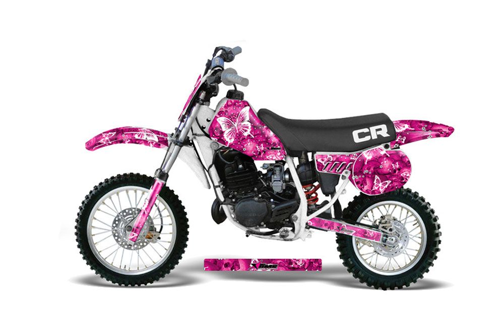 Honda CR60 Dirt Bike Graphic Kit - 1984-1985 Butterfly Pink