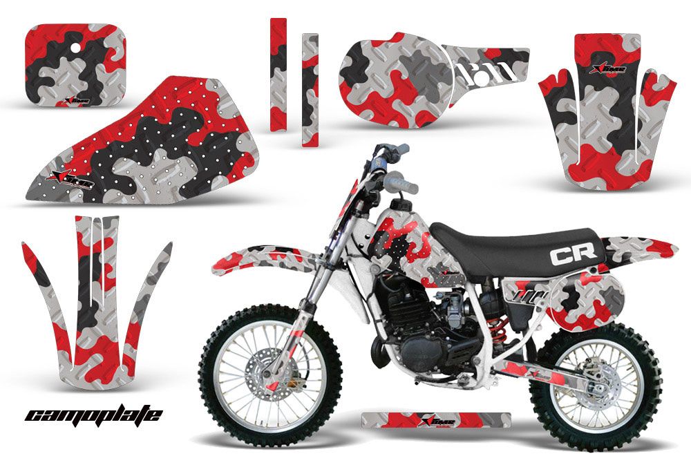 Honda CR60 Dirt Bike Graphic Kit - 1984-1985 Camoplate Red