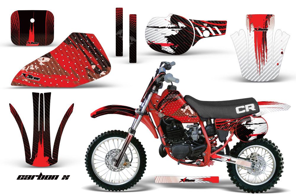 Honda CR60 Dirt Bike Graphic Kit - 1984-1985 Carbon X Red