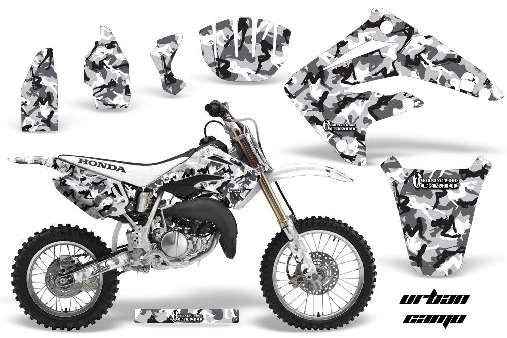 Honda CR85 Dirt Bike Graphic Kit - 2003-2007 Urban Camo White