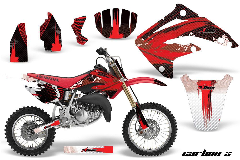Honda CR85 Dirt Bike Graphic Kit - 2003-2007 Carbon X Red