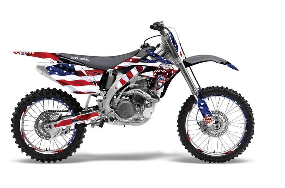 Honda CRF450 R Dirt Bike Graphic Kit - 2002-2012 Sin and Stripes