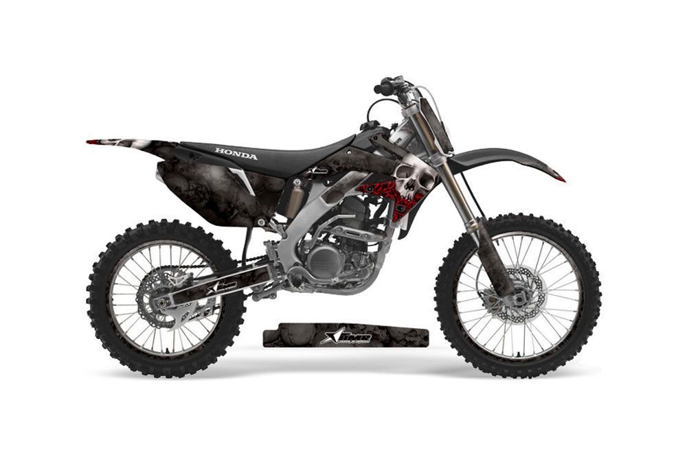 Honda CRF250 R Dirt Bike Graphic Kit - 2004-2013 Bone Collector Black