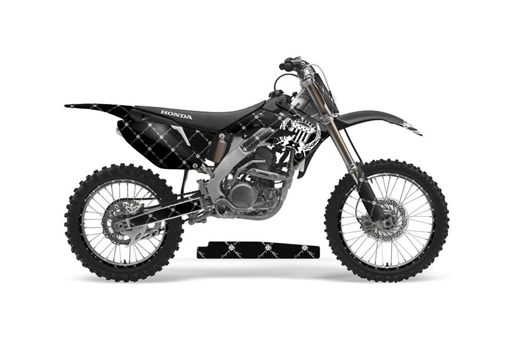 Honda CRF250 R Dirt Bike Graphic Kit - 2004-2013 Silver Star - Reloaded White