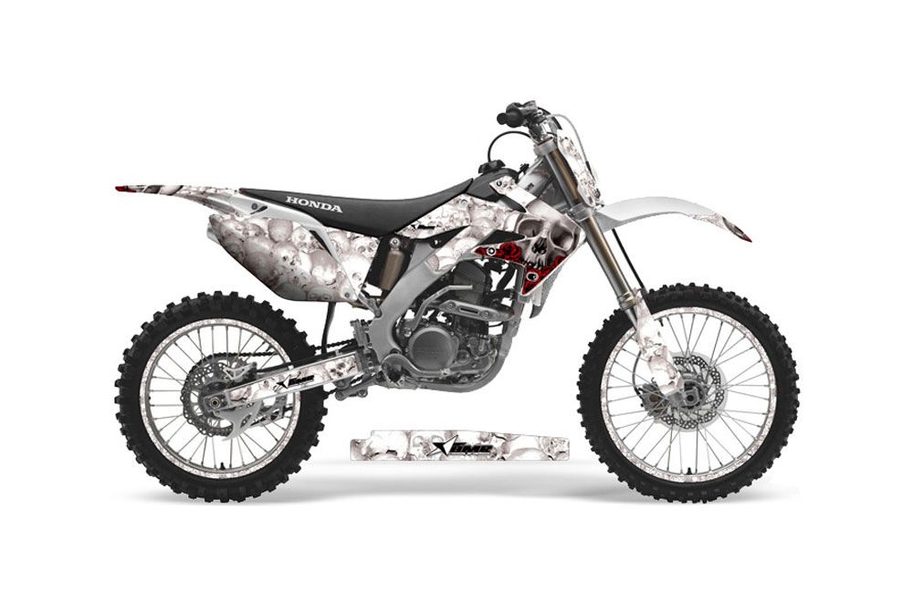 Honda CRF250 R Dirt Bike Graphic Kit - 2004-2013 Bone Collector White
