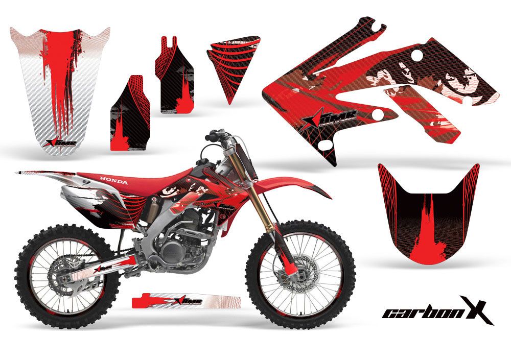 Honda CRF250 R Dirt Bike Graphic Kit - 2004-2013 Carbon X Red