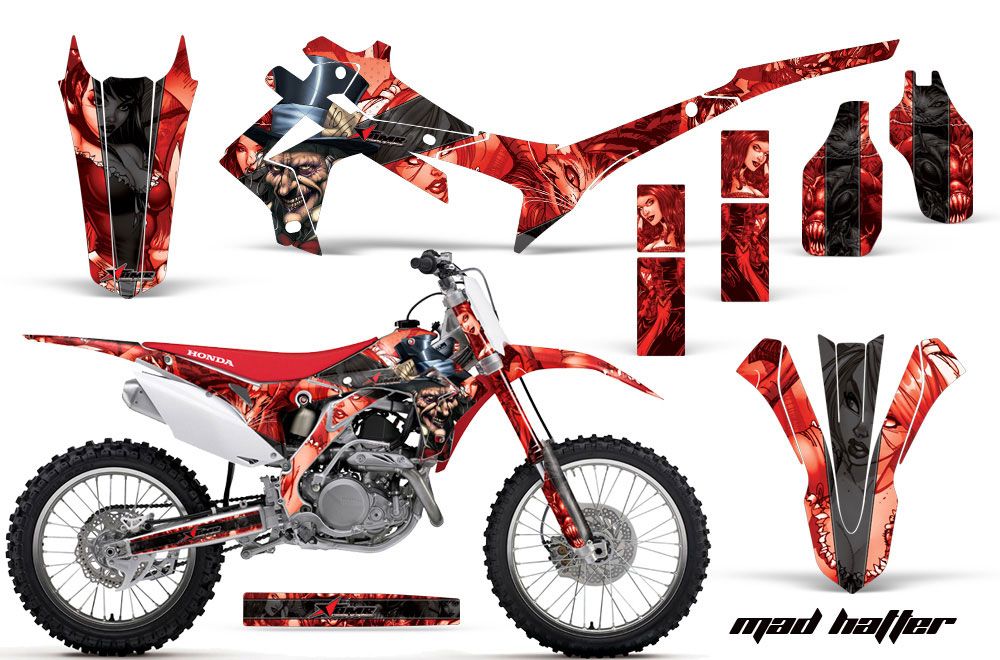 Honda CRF250 R Dirt Bike Graphic Kit - 2014-2017 Mad Hatter Red