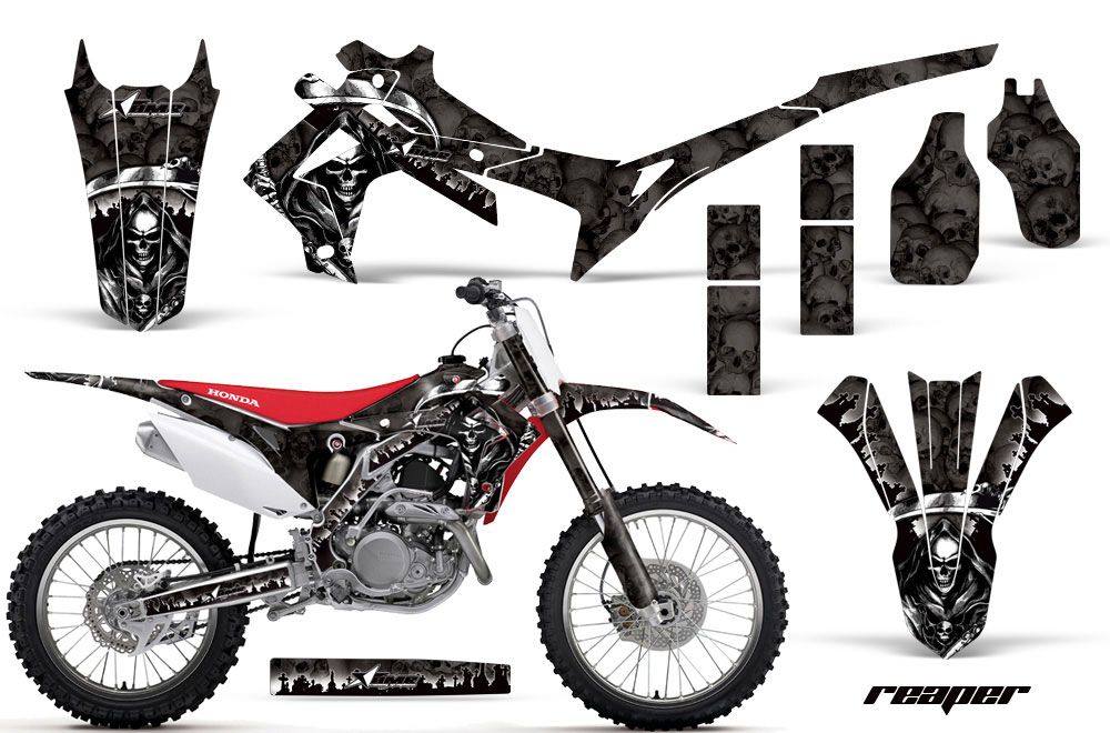 Honda CRF250 R Dirt Bike Graphic Kit - 2014-2017 Reaper Black