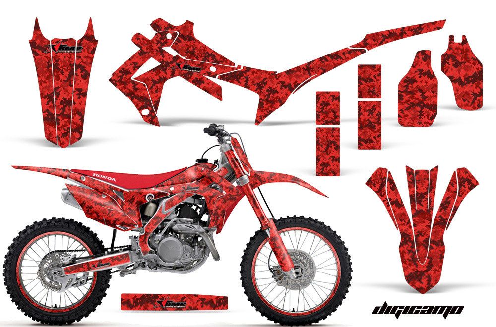 Honda CRF450 R Dirt Bike Graphic Kit - 2013-2016 Digicamo Red
