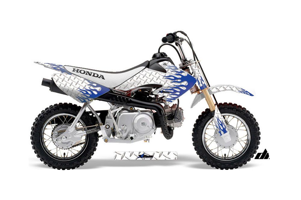 Honda CRF50 Dirt Bike Graphic Kit - 2004-2013 Diamond Flames White