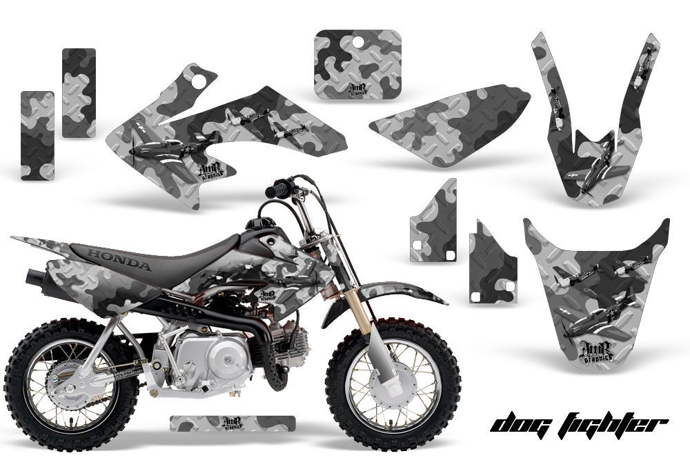 Honda CRF50 Dirt Bike Graphic Kit - 2004-2013 Dog Fighter Black