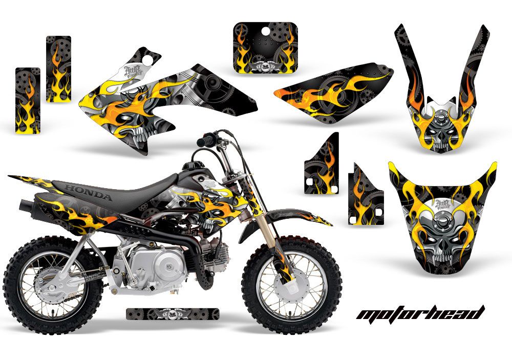 Honda CRF50 Dirt Bike Graphic Kit - 2004-2013 Motorhead Black