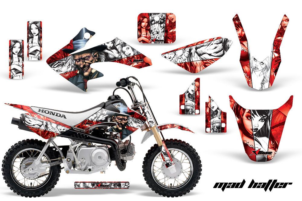 Honda CRF50 Dirt Bike Graphic Kit - 2004-2013 Mad Hatter Red