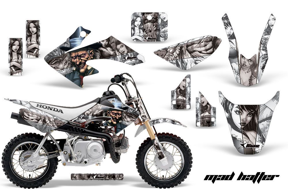 Honda CRF50 Dirt Bike Graphic Kit - 2004-2013 Mad Hatter Silver