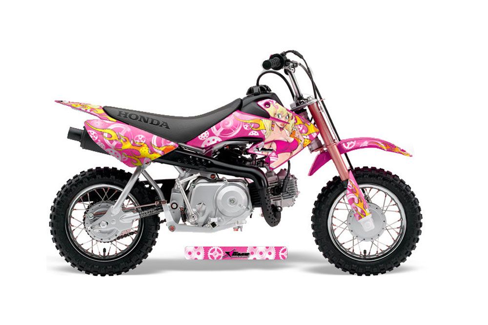 Honda CRF50 Dirt Bike Graphic Kit - 2004-2013 Motorhead Mandy Pink