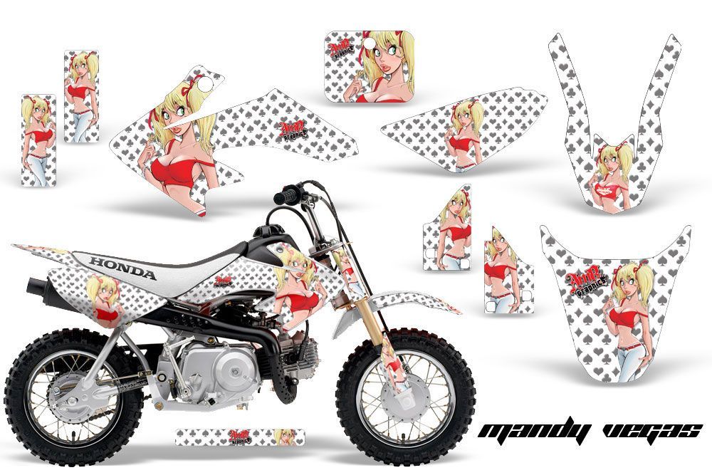 Honda CRF50 Dirt Bike Graphic Kit - 2004-2013 Mandy Vegas White