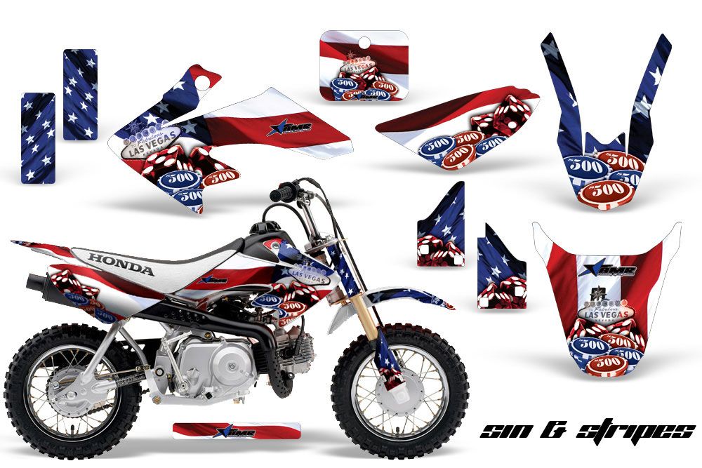 Honda CRF50 Dirt Bike Graphic Kit - 2004-2013 Sin and Stripes