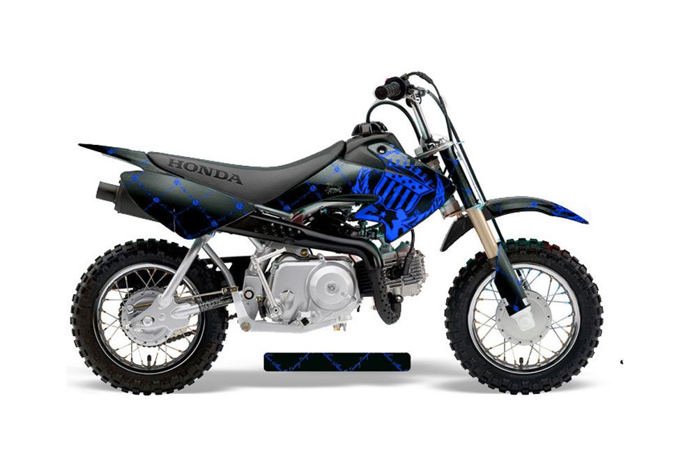 Honda CRF50 Dirt Bike Graphic Kit - 2004-2013 Silver Star - Reloaded Blue