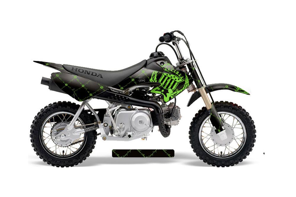 Honda CRF50 Dirt Bike Graphic Kit - 2004-2013 Silver Star - Reloaded Green