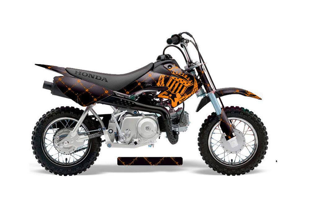Honda CRF50 Dirt Bike Graphic Kit - 2004-2013 Silver Star - Reloaded Orange