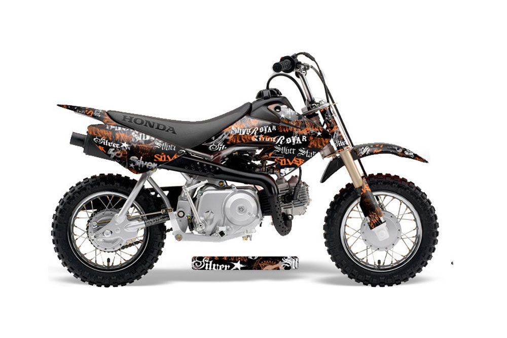 Honda CRF50 Dirt Bike Graphic Kit - 2004-2013 Silver Star - Silverhaze Orange