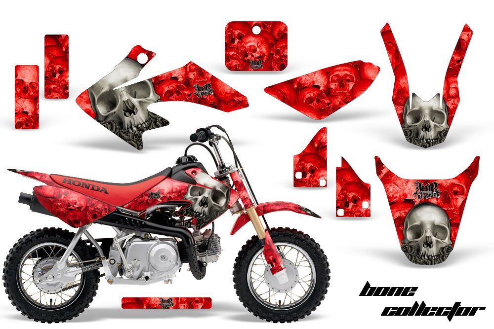 Honda CRF50 Dirt Bike Graphic Kit - 2004-2013 Bone Collector Red