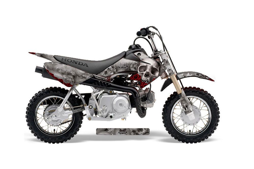 Honda CRF50 Dirt Bike Graphic Kit - 2004-2013 Bone Collector Silver