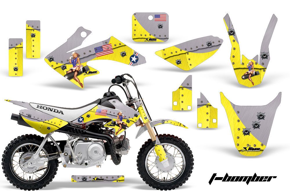 Honda CRF50 Dirt Bike Graphic Kit - 2004-2013 T Bomber Yellow